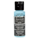 DECOART AMERICANA MULTI SURFACE SATIN ACRYLIC PAINT - 59 ML (2 OZ) - TURQUOISE WATERS (525)